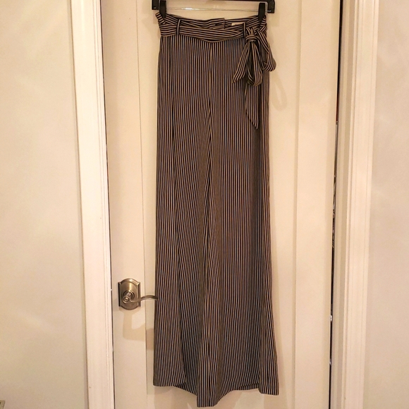Halston Heritage Striped Wide Leg Pants - Picture 1 of 5